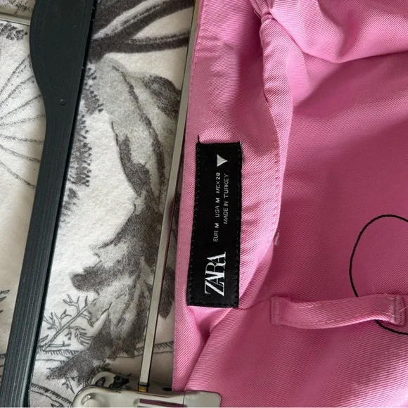 Zara Women's Wide Leg Pink Pants NEW - Picture 4 of 4